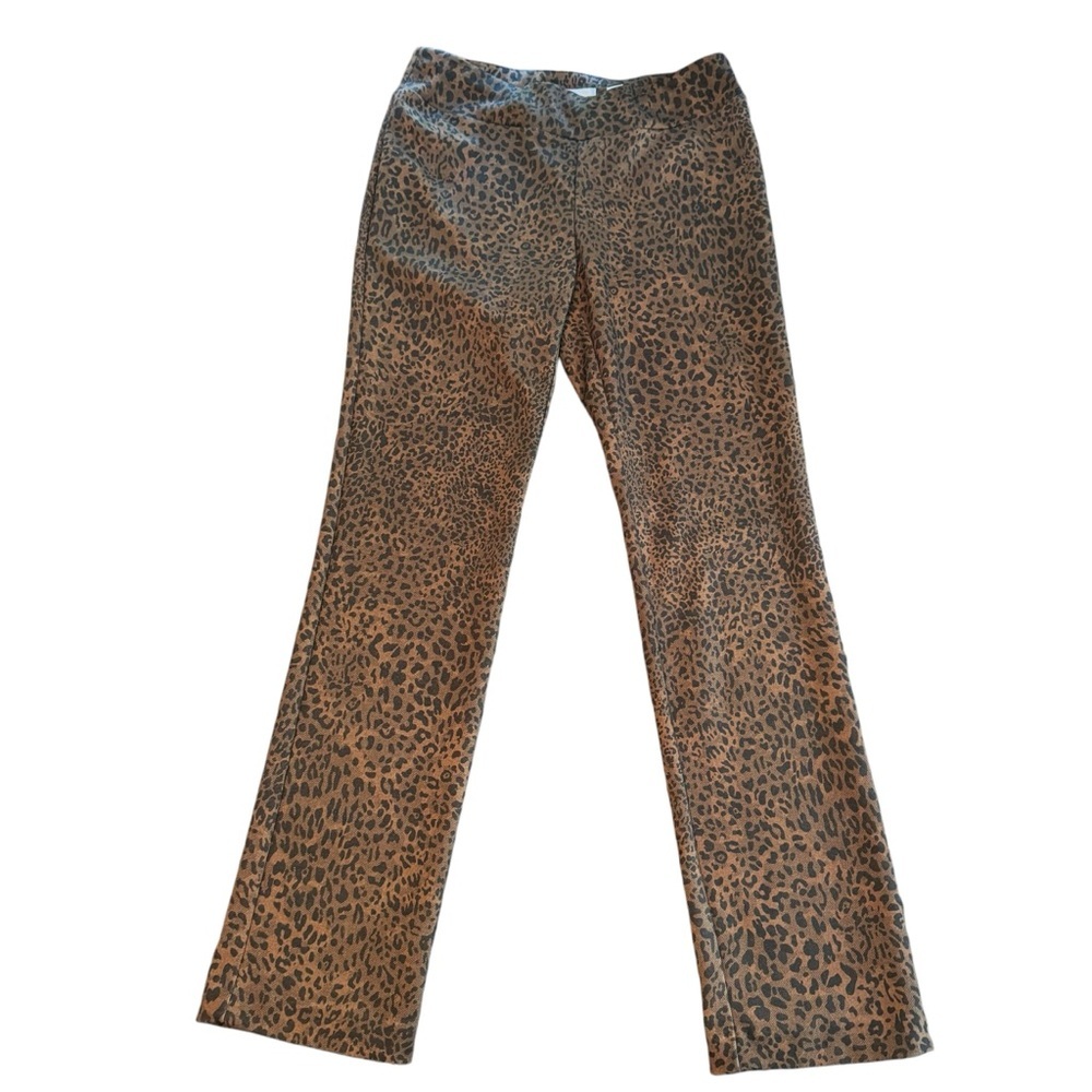 Lena Gabrielle Women's Brown Black Leopard Animal Print Pants Size 8 Stretch​